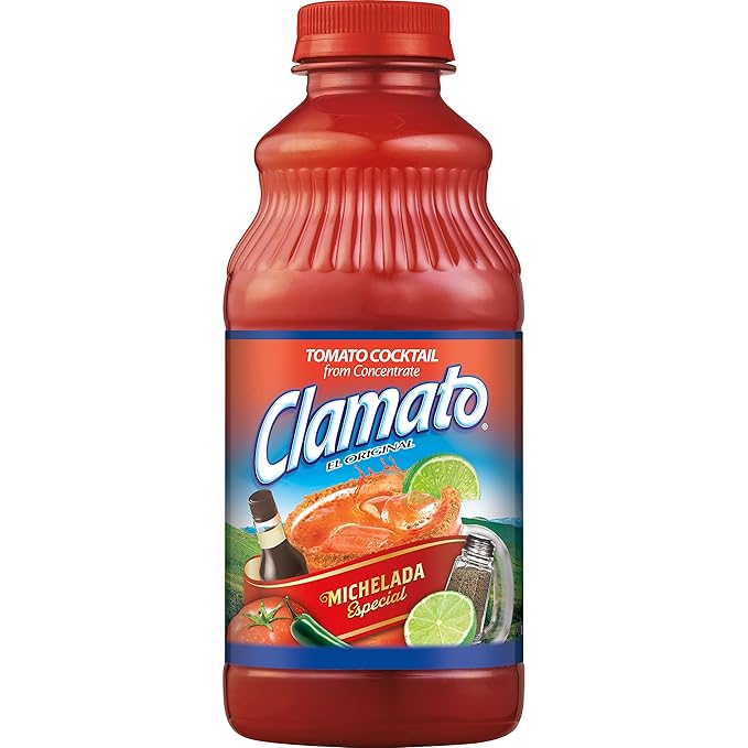 Clamato Michelada Especial 32 fl oz bottle (Pack of 12) Mixed with Tomato Juice and Spices Authentic Flavor Perfect Mixer for Micheladas Bloody Mary Drinks and other Cocktail Spirits