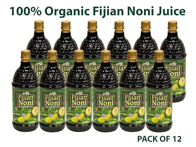 Fijian Noni - 100% NONI Juice - Cold Pressed From FIJI (12 Pack of 33.8 Oz/Bottles) Rich in Antioxidants