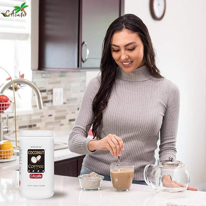 CAcafe Coconut Coffee Coconut Infused Colombian Coffee Creamy Drink Mix Make Iced or Hot Packed with Antioxidants Natural Energy and Stress Relief | 6 Pack
