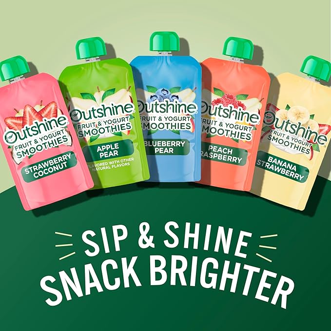 Outshine Smoothie Raspberry Peach Flavor Pouches 6(4x3.5oz)US