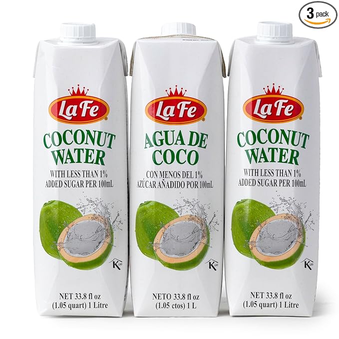 La Fe Coconut Water Carton No Pulp - 3 Pack - 33.8 oz each