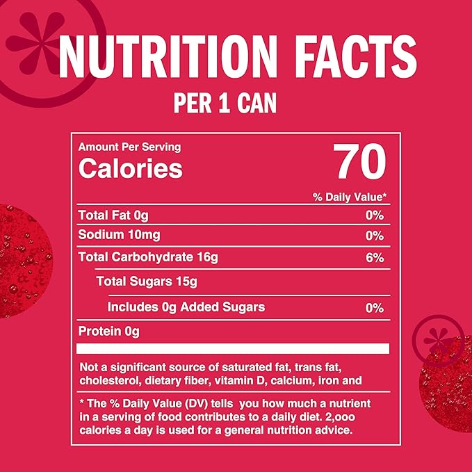 IZZE Sparkling Water Juice Beverage Blend Pomegranate No Sugar Added 8.4 FL OZ 24 Cans