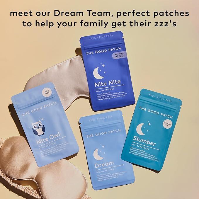 The Good Patch Slumber Sleep Patch Support Melatonin Free Sustained Release Natural Patch with L-Theanine Magnesium Tart Cherry Extract Plant Powered Wearable Wellness (8 Total Patches)