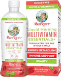 MaryRuth's Liquid Morning Multivitamin Essentials+ | Vitamin A C D E B6 B12 K2 Biotin Zinc | Mens Womens Multivitamin | Immune Support | Beauty | Sugar Free | Vitamins for Ages 1+ | Vegan | 32 Fl Oz