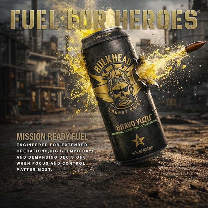 Bravo Yuzu Energy Drink (12 Pack) - Honeydew Melon &amp Yuzu Nootropic Drink - Zero Sugar Energy Drinks w/ 300mg Caffeine &amp Vitamins - Power Drinks for First Responders Athletes Veterans