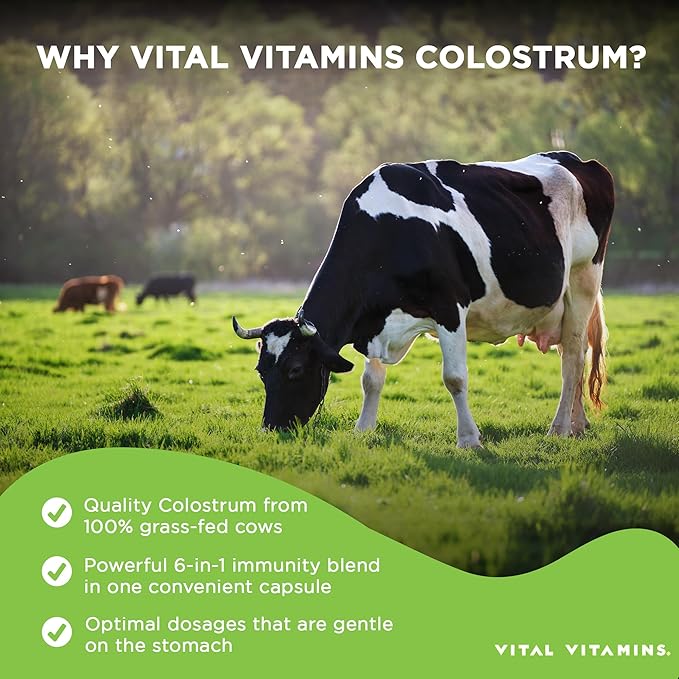 Vital Vitamins Multi Collagen Peptides Powder + Colostrum Capsules with Vitamin C Zinc