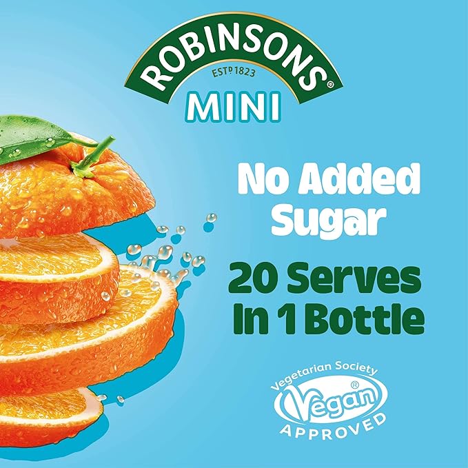 Robinsons Mini - No Added Sugar - Low Calorie - Orange 6 Count