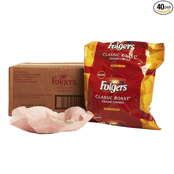 Folgers Classic Roast Medium Roast Ground Coffee 40- .9 Ounce Filter Packs