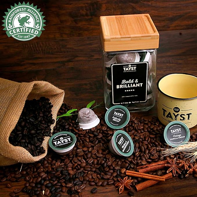 Tayst Coffee Pods Medium &amp Heroic Medium Roast K Cups Compatible with Keurig Coffee Maker Sustainable Single Serve Pack of 30