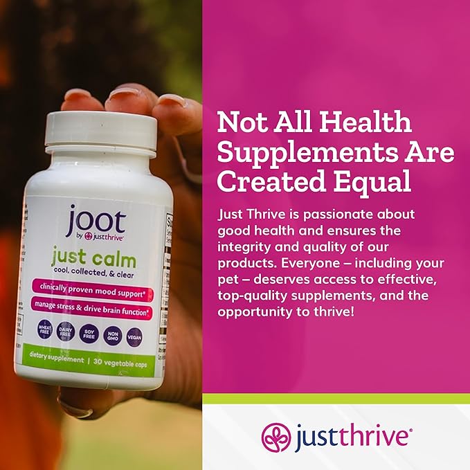 Just Thrive - Just Calm - Cortisol Manager - Calming Memory and Mood Support Supplement - Vegan 30 Calm Capsules