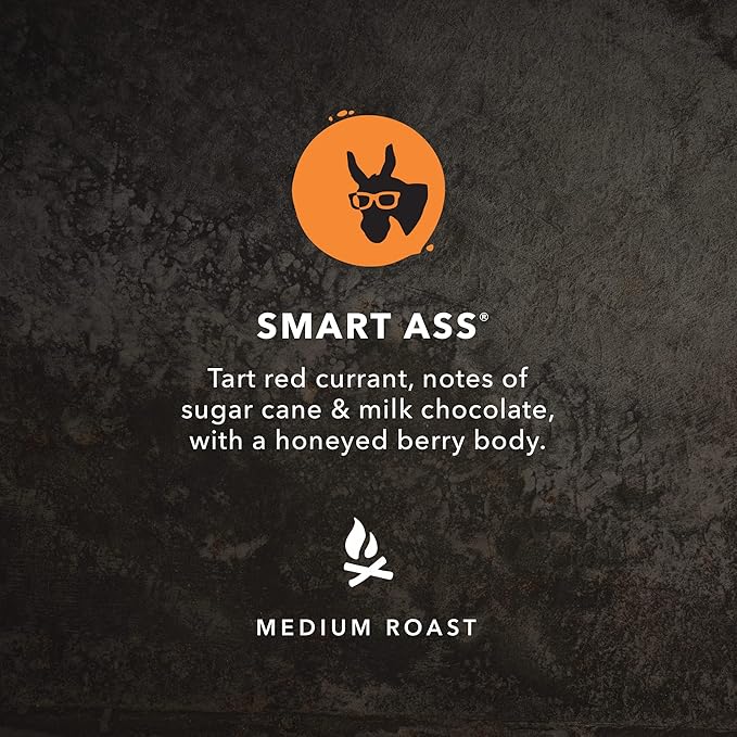 Kicking Horse Coffee Smart Ass Medium Roast Whole Bean Certified Organic Fairtrade Kosher 10 Ounce (Pack of 6)
