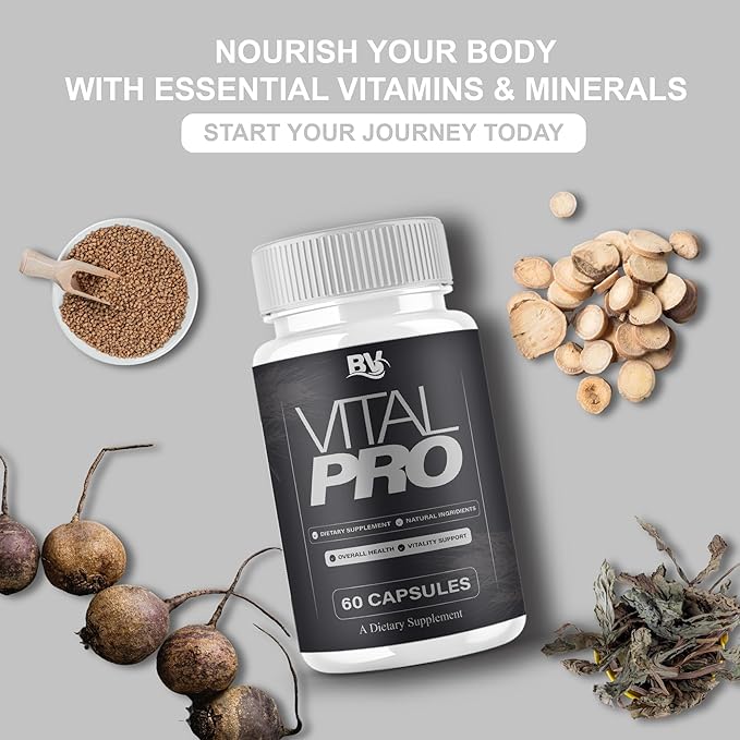 BLUE VIBE Vital Pro Capsules Premium Wellness &amp Advanced Health Management Supplement Pills Maximum Strength Daily Health &amp Overall Wellness Support 3 Pack - 180 Capsules