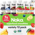 Noka Superfood Fruit Smoothie Pouches Variety Pack Healthy Snacks with Flax Seed Plant Protein and Prebiotic Fiber Vegan and Gluten Free Snacks Made in USA Organic Squeeze Pouch 4.22 oz 12 Coun