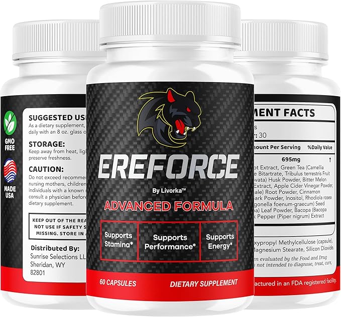 (2 Pack) Ereforce - Ereforce Capsules Advanced Daily Formula Premium All Natural Ingredients- Maximum Strength EreforcePills Support Reviews for Overall Health and Wellness 120 Capsules for 2 Months