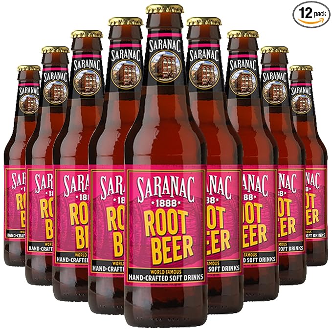 Saranac World Famous Hand-Crafted Root Beer 12 fl oz (12 Glass Bottles)