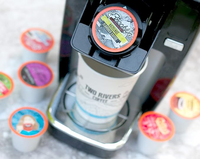 Two Rivers Coffee Tea Cocoa Cider Cappuccino Variety Sampler Pack Compatible with 2 Keurig K-Cup Brewers Bit of Everything 100 Count
