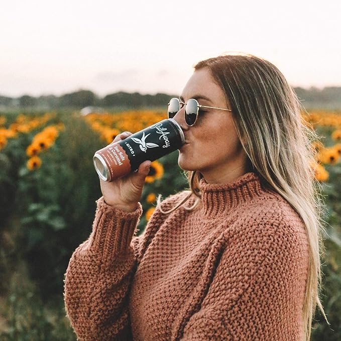 Sail Away Coffee Nitro Cold Brew Coffee Cans - Less Acidic Coffee Beverages | Draft Nitrogen Pour 220mg Caffeine Gluten Free Organic Keto Sea Salt &amp Caramel 6 Pack