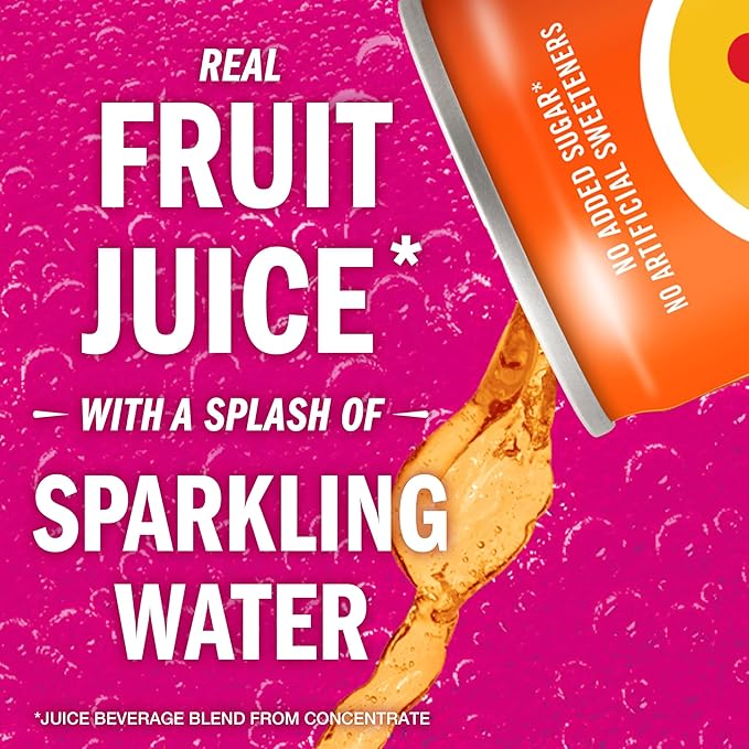 IZZE Sparkling Water Juice Beverage Blend Mango No Sugar Added 8.4 FL OZ 24 Cans