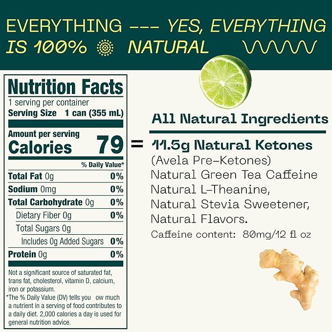 KEY 24-Pack Combo Bundle - Pineapple Passionfruit 12pk &amp Ginger Lime 12pk - Sugar Free All Natural Long Lasting Energy Optimal Green Tea Caffeine &amp L-Theanine for Mental Focus