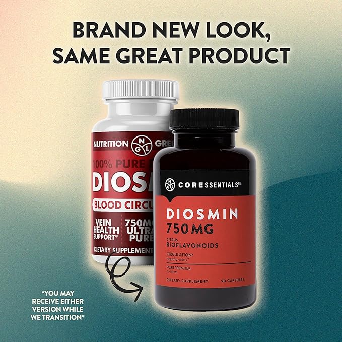 NGL Pure Diosmin 750 mg - Citrus Bioflavonoids for Blood Circulation Leg Veins Health Purity Guarantee 90 Capsules