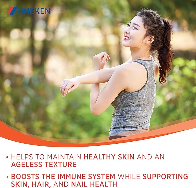 Umeken Elastin Beauty Powder Supplement with Collagen Peptides Hyaluronic Acid Vitamin C and Mangosteen Fruit Women’s Health and Wellness 1 Month Supply 60 Packets