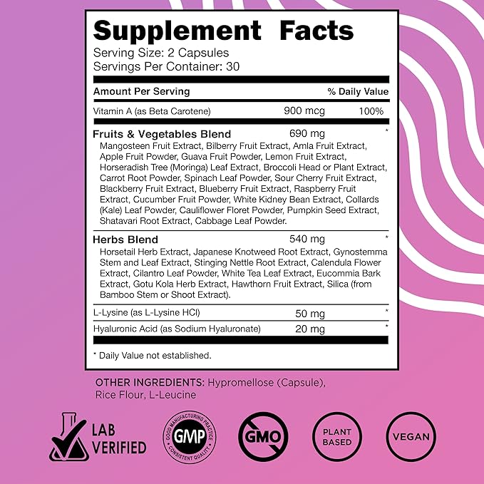 Vital Vitamins Vegan Collagen Booster Capsules + Colostrum Capsules Supplement