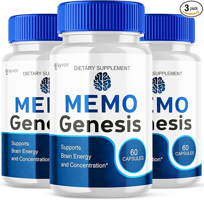 (3 Pack) Memo Genesis Capsules Official Memogenesis Brain Health Support Pills with All Natural Ingredients Advanced Brain Energy Supplement with Max Strength Vitamins for Women &amp Men (180 Capsu