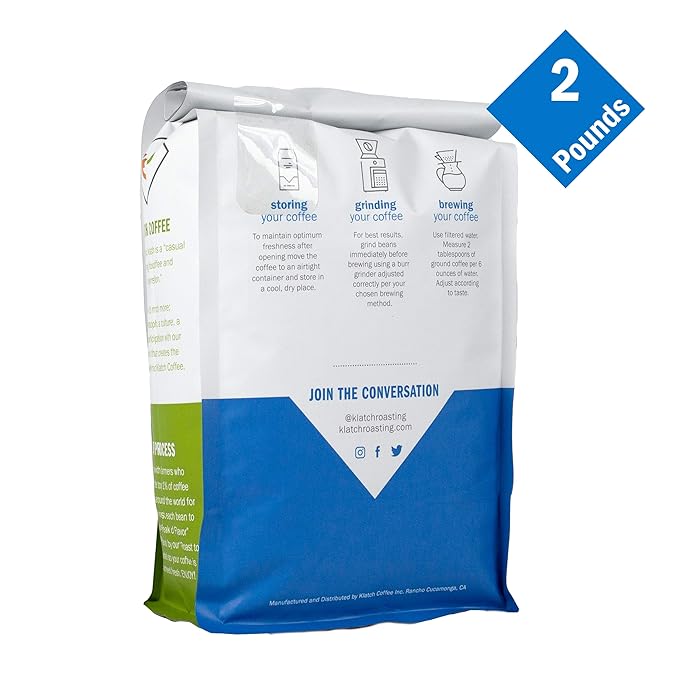 Klatch Coffee Brazil Klatch Diamond Reserve Medium Roast 2 Pound Whole bean
