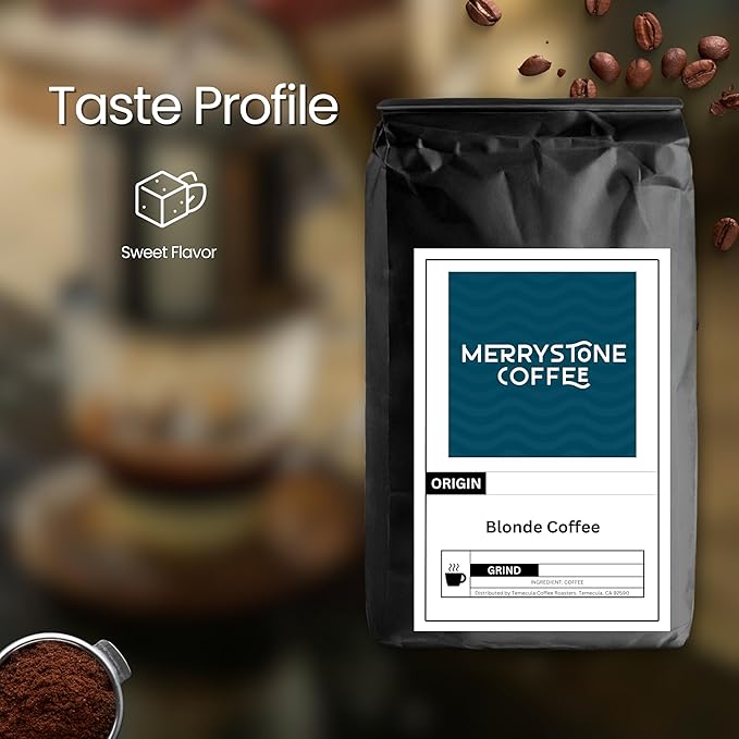 Merrystone Blonde Light Roast Blend Roasted to Order Gourmet Coffee 5 Lb Espresso Grind