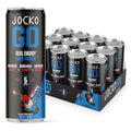Jocko GO Energy Drink - Keto Vitamin B12 Vitamin B6 Electrolytes L Theanine Magnesium- Energy Boost Sugar Free Nootropic Monk Fruit Blend - 12 Pack (Nitro Pop)