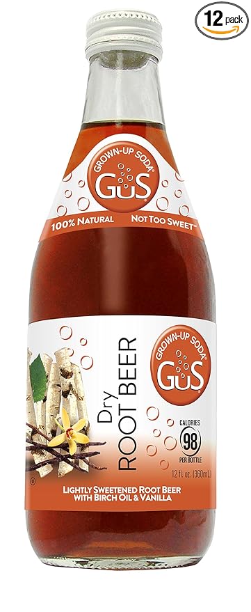 GuS - Grown-up Soda Dry Root Beer 12 Fluid Ounce (Pack of 12)