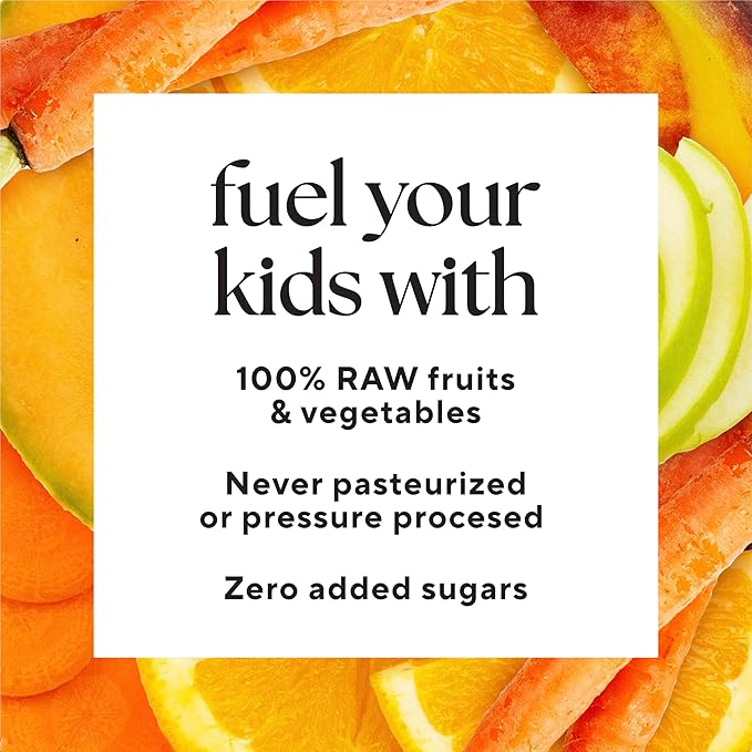 Kids Fruit &amp Veggie Juice by Raw Generation - 40 Produce Types Weekly Sugar-Free Flash-Frozen 4-Week Supply for Picky Eaters Cold Pressed &amp Flash-Frozen