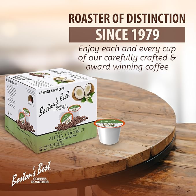 Boston’s Best - Aloha Coconut Flavored Delicious Gourmet Coffee Compatible with Keurig Coffee Maker 1 Count (42 Single Serve Cups)
