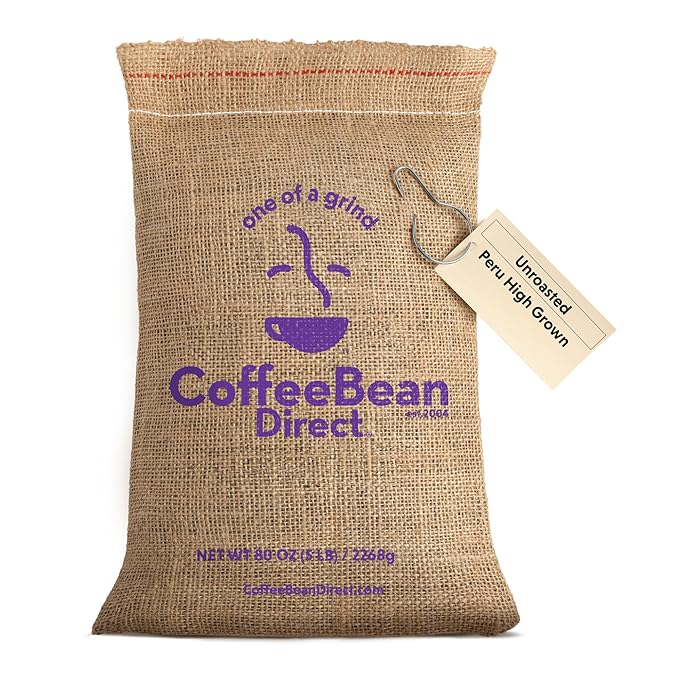 Coffee Bean Direct Unroasted Peru High Grown 5 Pound (Pack of 1)