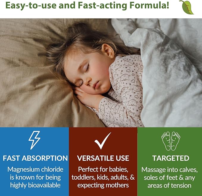 Taspen's Organics Magnesium Unscented Sleep Cream | Natural Nighttime Topical Magnesium for Babies Toddlers Kids &amp Pregnancy | Promotes Relaxation Deep Sleep &amp Soothes Muscles (9 oz)