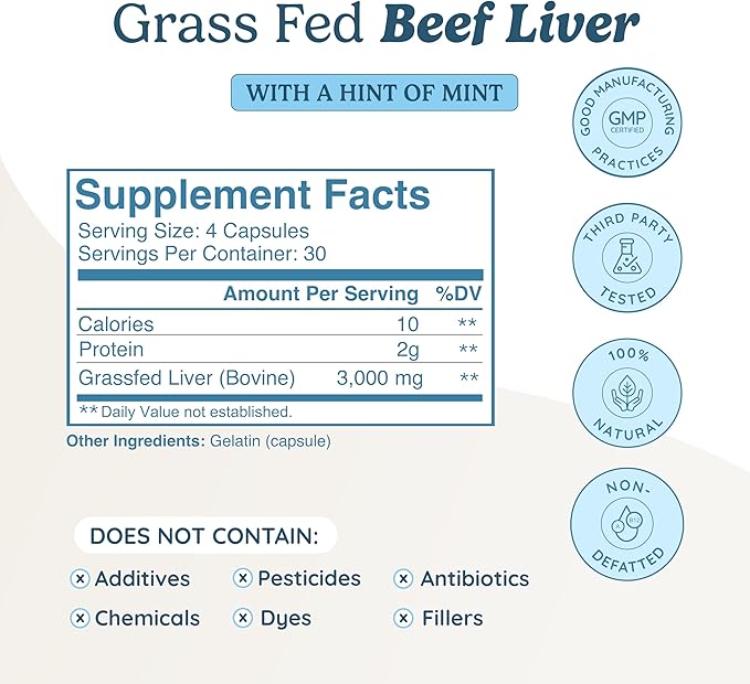 WONDERCOW Bioactive Collagen w/Bovine Colostrum Powder + Grassfed Beef Liver Supplement Capsules