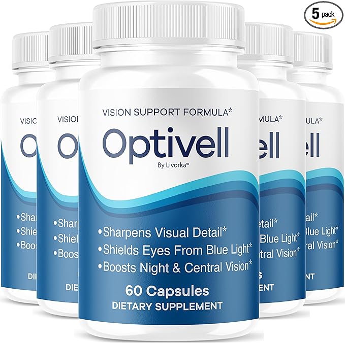 (5 Pack) Optivell Eye Capsules - Official Optivell Advanced Premium Vision Support Pills - Maximum Strength Natural Vitamins for Overall Health &amp Wellness Reviews 300 Capsules for 5 Months