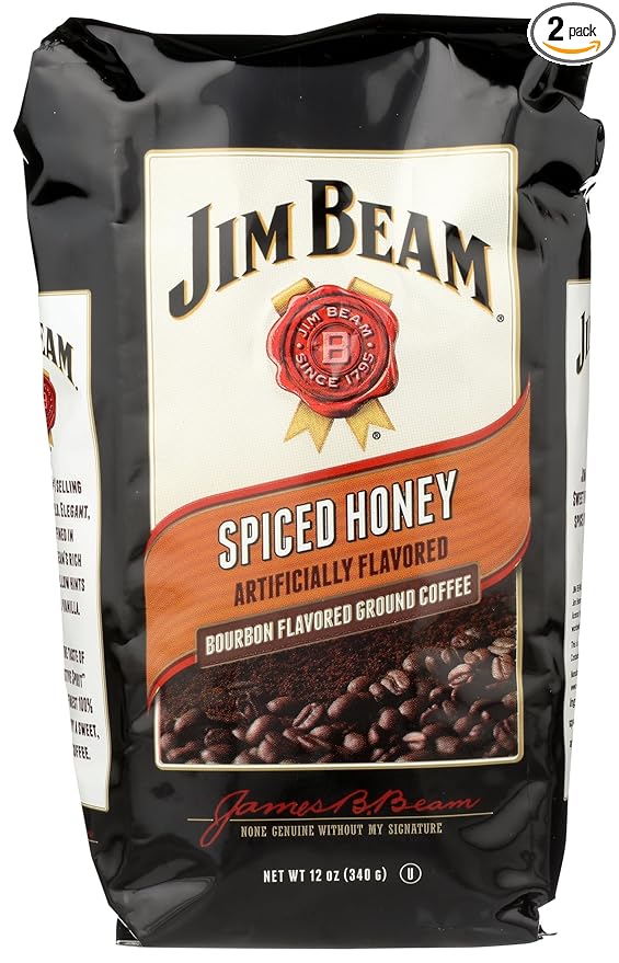 Jim Beam Spiced Honey Bourbon Flavored Ground Coffee 2 bags (12 oz ea.)