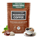 Moontower Organic Mushroom Coffee - Instant Adaptogenic Blend with Lion's Mane Ashwagandha L-Theanine &amp Prebiotic Inulin for Focus Calm Energy &amp Gut Health - Real Ground Coffee - 30 Serving