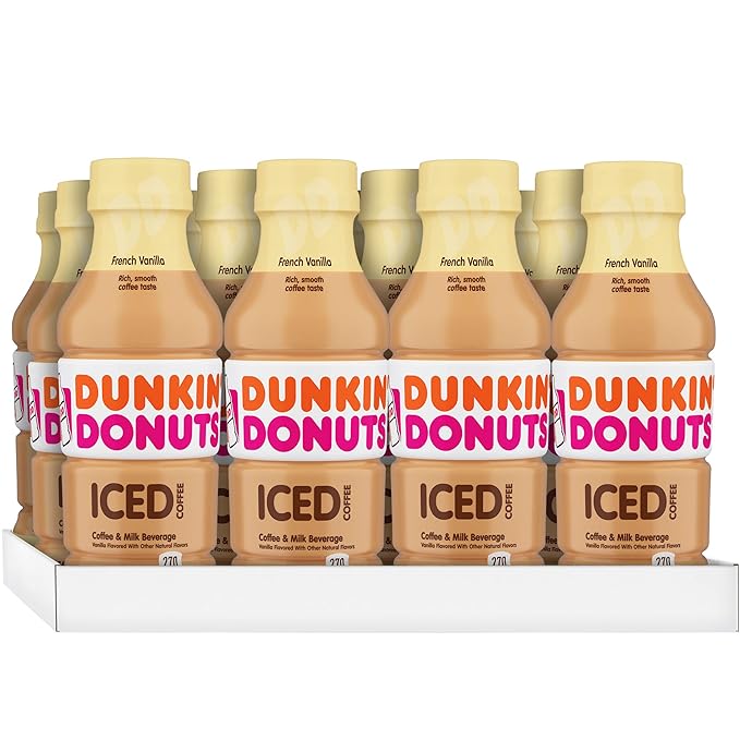 Dunkin' French Vanilla Iced Coffee Bottles 13.7 fl oz 12 Pack
