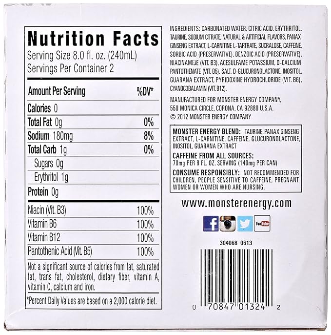 16 Pack - Monster Energy Zero Ultra - 16oz.