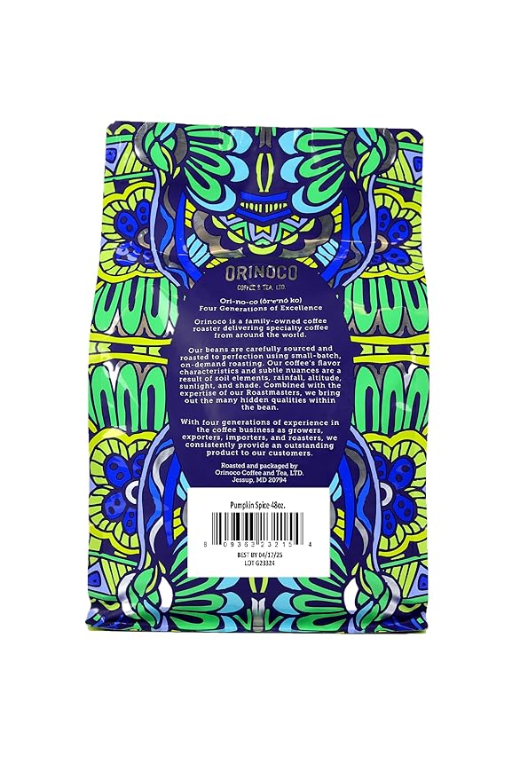 Orinoco Pumpkin Spice Flavored Coffee 3lb bag Light Roast Ground Coffee 100% Arabica beans