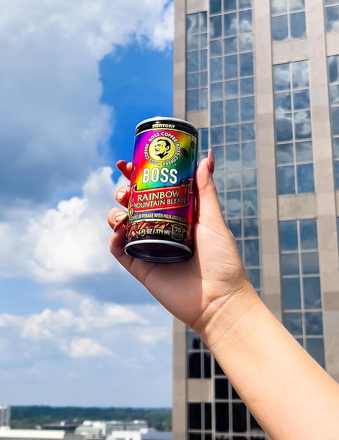 BOSS Coffee by Suntory – Rainbow Mountain Blend Japanese Flash Brew Coffee 6oz 12 Pack Imported from Japan Espresso Doubleshot Ready to Drink Contains Milk No Gluten