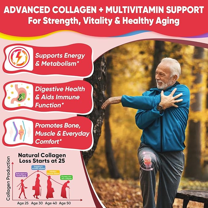 Collagen Peptide Gummies for Women &amp Men Sugar-Free Multi Collagen Hydrolyzed w/ 1500mg Protein Type IIIIIIVX 5000mcg Biotin Methylated B12 Vitamin C A E D3 B6 for Skin Hair Nails Bone 6