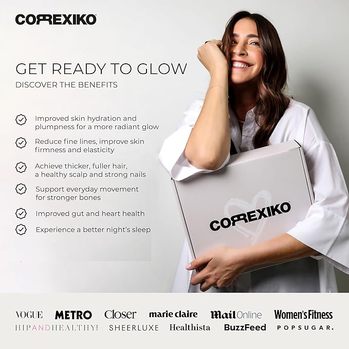 CORREXIKO Marine Collagen Supplement Pills - 1800mg Hydrolyzed Collagen Peptides per Serving with Added Hyaluronic Acid Vitamin C &amp Minerals - for Hair Skin &amp Nails - 240 Capsules 2 Month Su