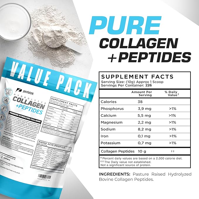 Collagen Powder for Women Men (5Lb) Types I &amp III Unflavored Easy to Mix Hydrolyzed Protein Peptides Non-GMO Grass-Fed Gluten-Free Kosher Pareve Healthy Hair Skin Joints and Nails