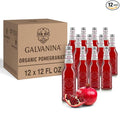 Galvanina Pomegranate – Premium Organic Italian Sparkling Soda 12 fl oz (12 Glass Bottles) | Made with Organic Mediterranean Pomegranates Naturally Refreshing Italian Soft Drink.