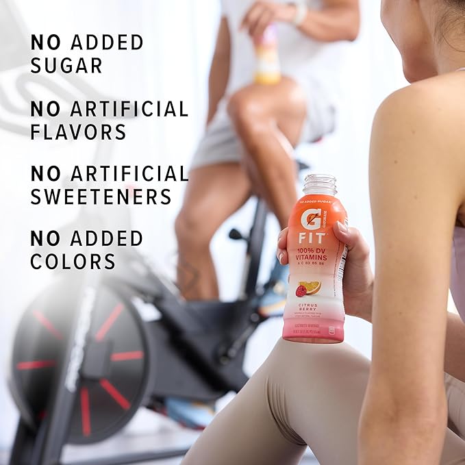 Gatorade Fit Electrolyte Beverage Healthy Real Hydration Tropical Mango 16.9.oz Bottles (12 Pack)