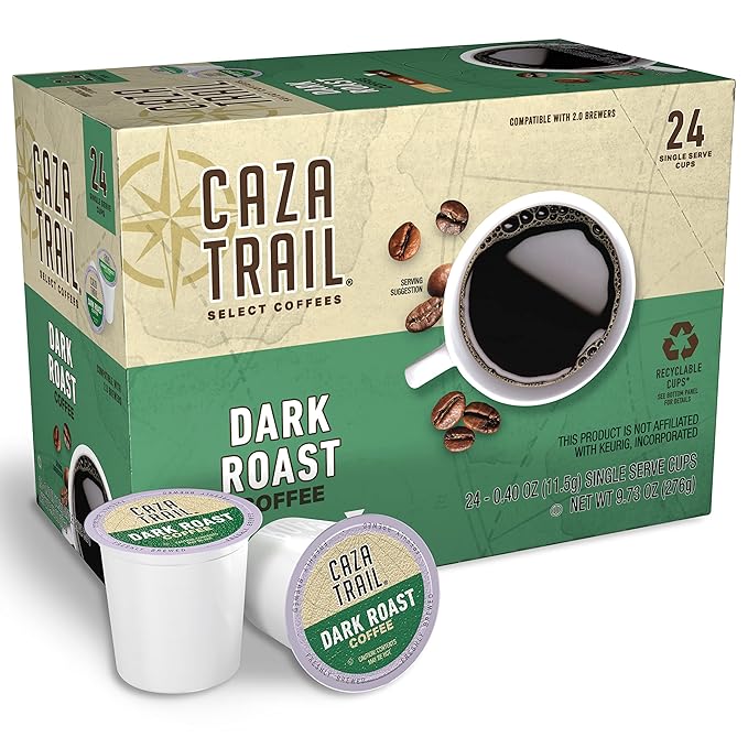 Caza Trail Coffee Pods Dark Roast Single Serve (Pack of 24) (Packaging May Vary)