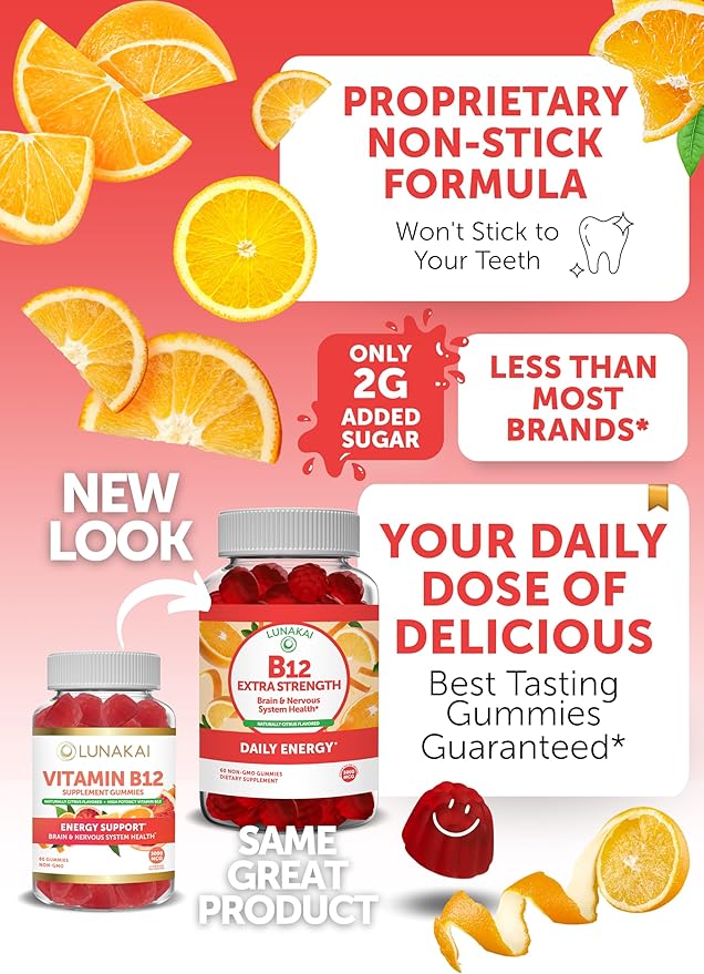 Lunakai Collagen Biotin and Vitamin B12 Bundle - Anti Aging Supplements for Men &amp Women with VIT C for Hair Skin and Nails Growth Methylcobalamin 3000mcg Organic Gummy - Non-GMO Vegan Supplemen